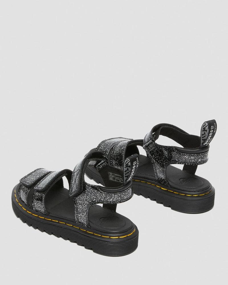 Dr Martens Junior Klaire Glitter Sandalen Kinderen Zwart | NL 108OKI